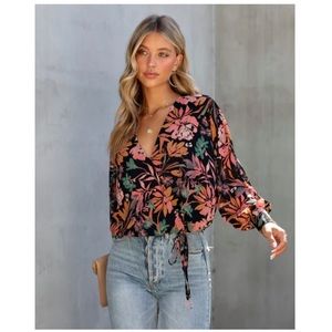 Floral Drape Blouse Size Medium